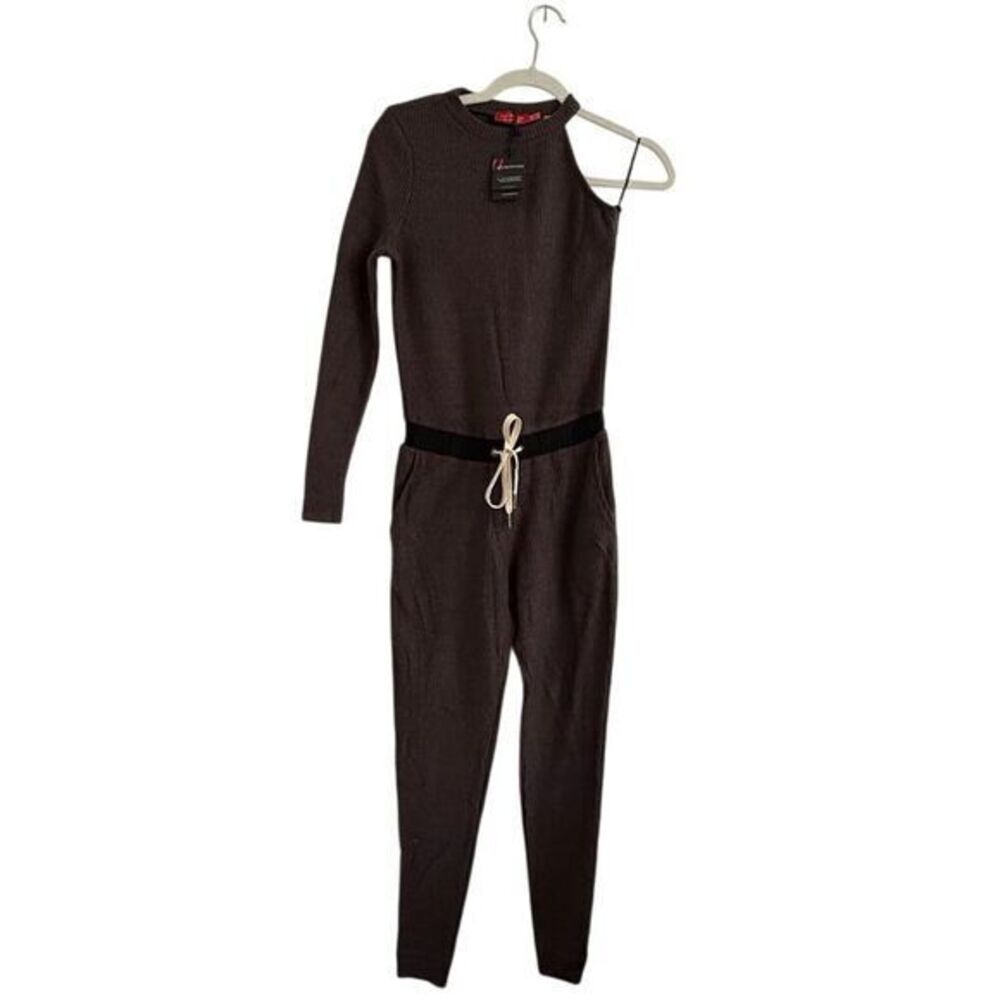 N Philanthropy Baywood Jumpsuit Extra Small Charcoal Gray‎ Waffle Knit Comfort - Picture 2 of 9